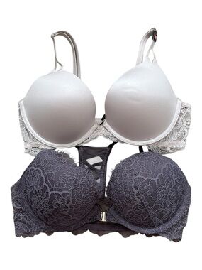 Victoria’s Secret Push Up Bra Lot 2 32C Very Sexy Dream Angels Lace Sexy Plunge